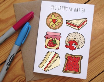 You Jammy So and So - illustrated Jam Greetings Card