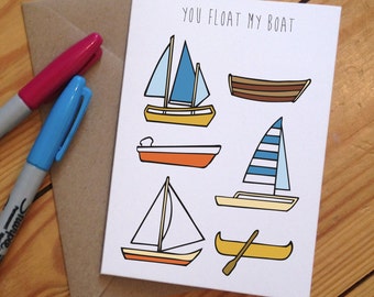 You Float my Boat Illustrated Greetings Card