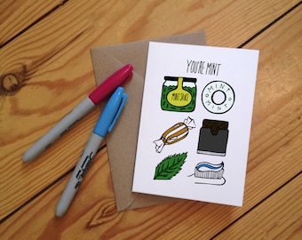 You're Mint Illustrated Greetings Card