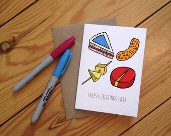 Cheesy Illustrated Greetings Card