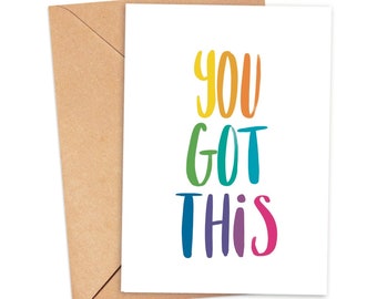You Got This rainbow greetings card