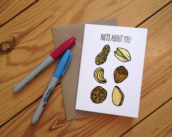 Nuts About You Illustrated Greetings Card