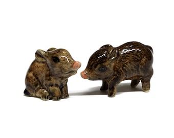 Miniature Animals Ceramic Little Boar Pig Piggy Figurine Hand painted