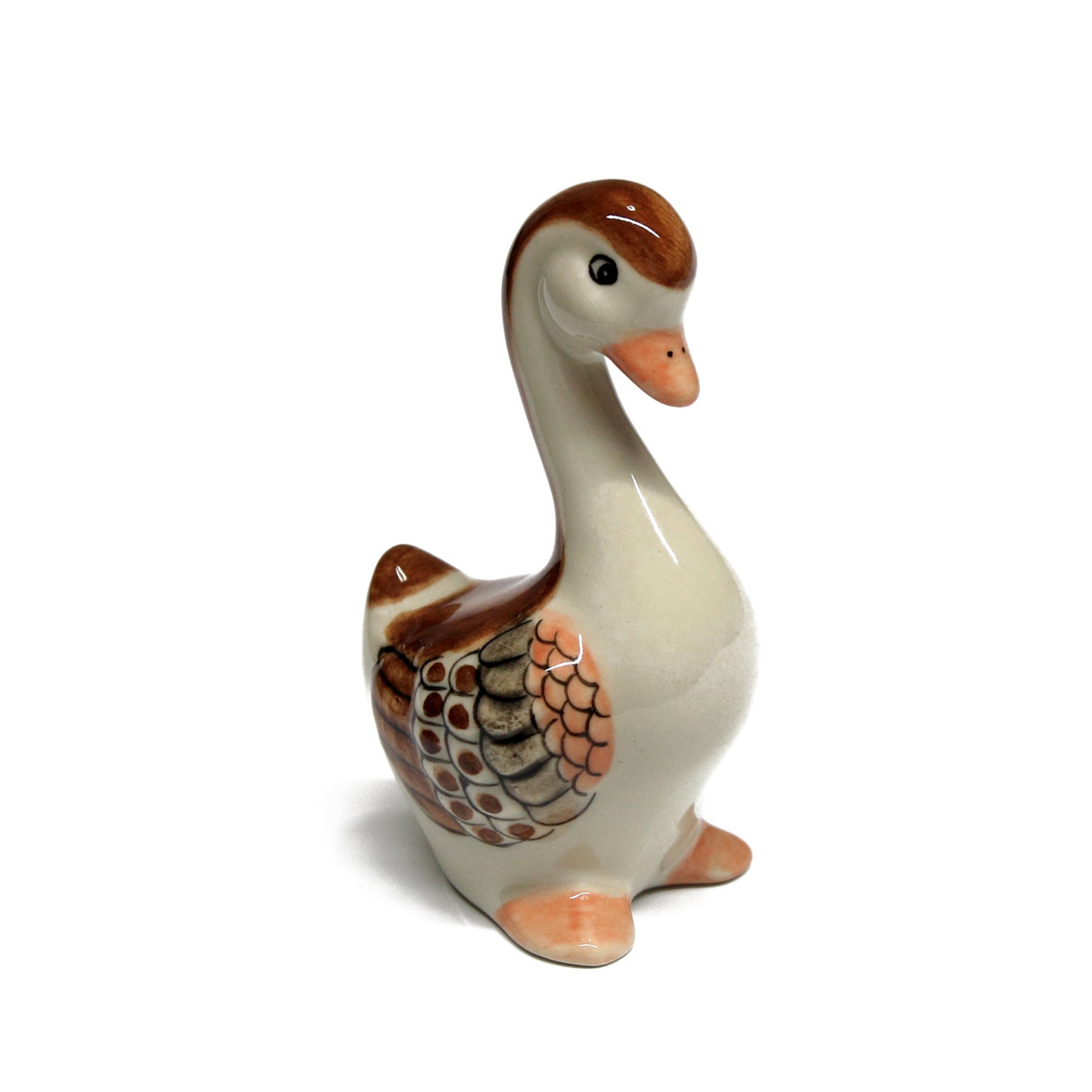 Animals Ceramic Duck Bird Figurine Hand Painted | Etsy