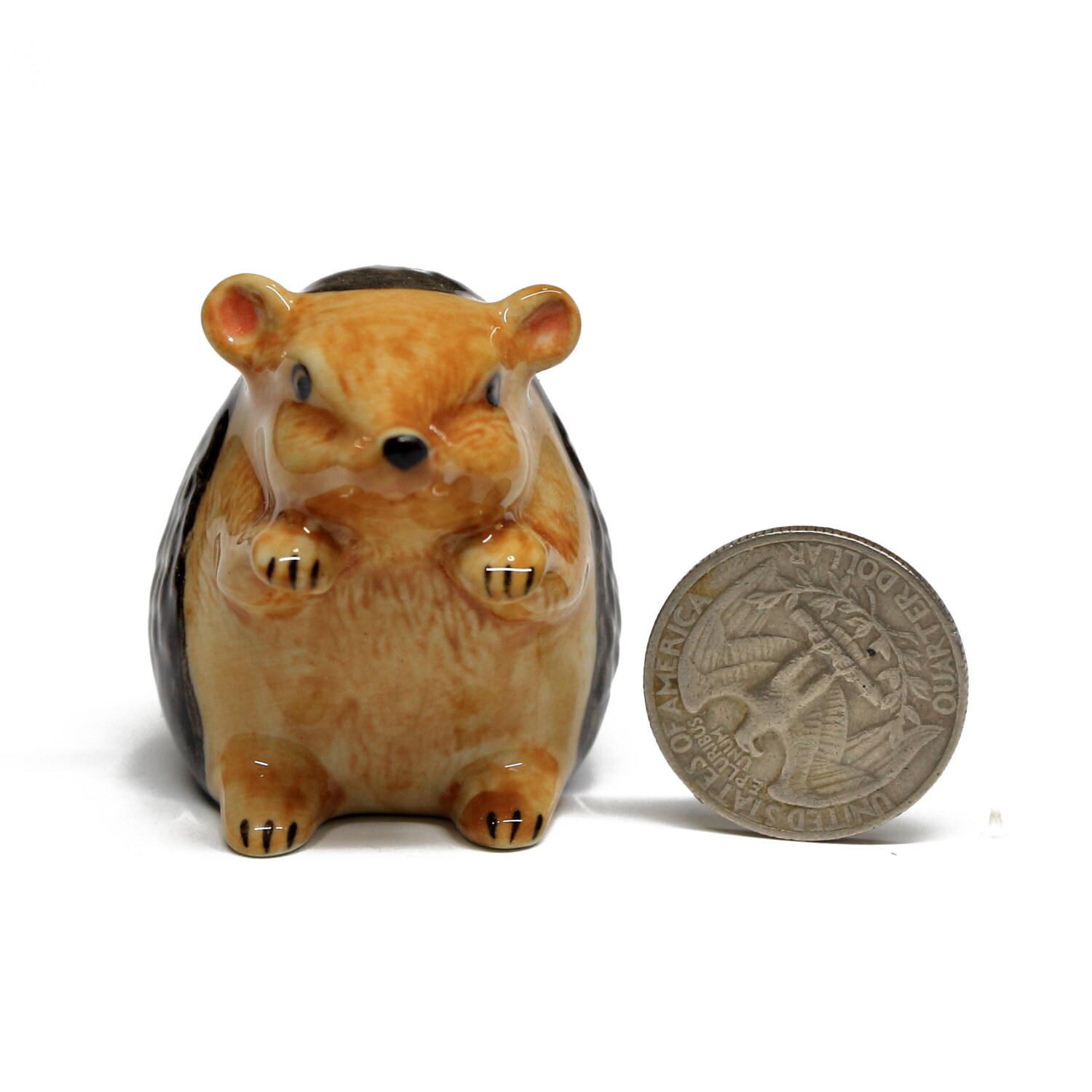 Miniature Animals Ceramic Hedgehog Figurine Hand Painted Etsy