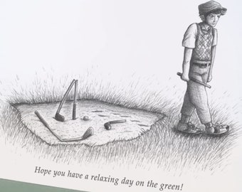 Golf themed greeting card - 'Relaxing Day on the Green' Father's Day husband dad brother funny humor card