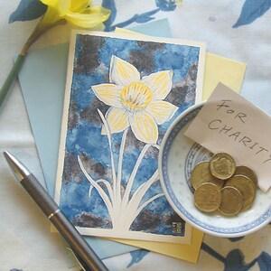 DONATE to Cancer Research: Daffodil Day floral greeting card, proceeds go to Cancer Council Australia