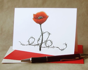 DONATE to Legacy - ANZAC Day poppy 'April Bloom' greeting card, proceeds go to veterans' charity