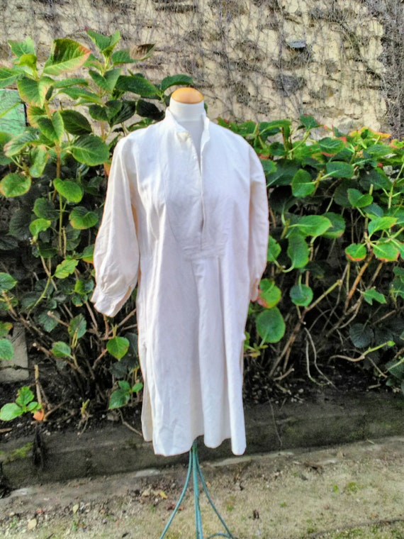 French heavy linen rustic shirt, smock.