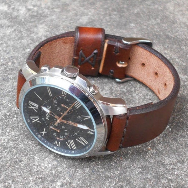 Handmade Watch Strap, Leather Handmade Band, Men's Wrist Watch Bracelet