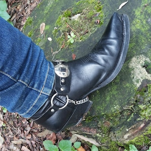 Leder Concho Bootstraps Cowboy/Biker Boot Harness