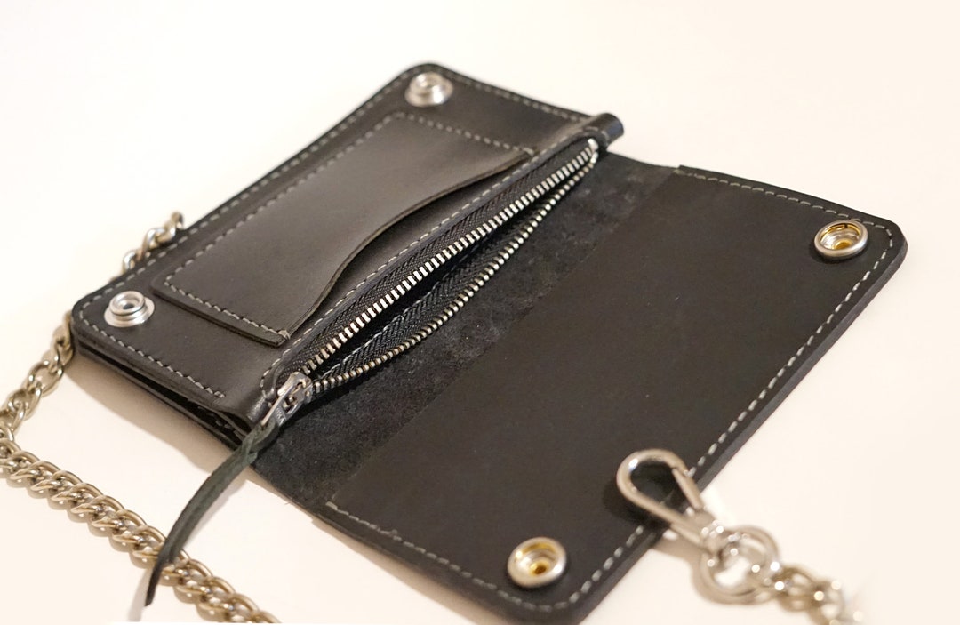 Leather Biker Wallet Chain Black Coin Purse SUPER OFFER - Etsy