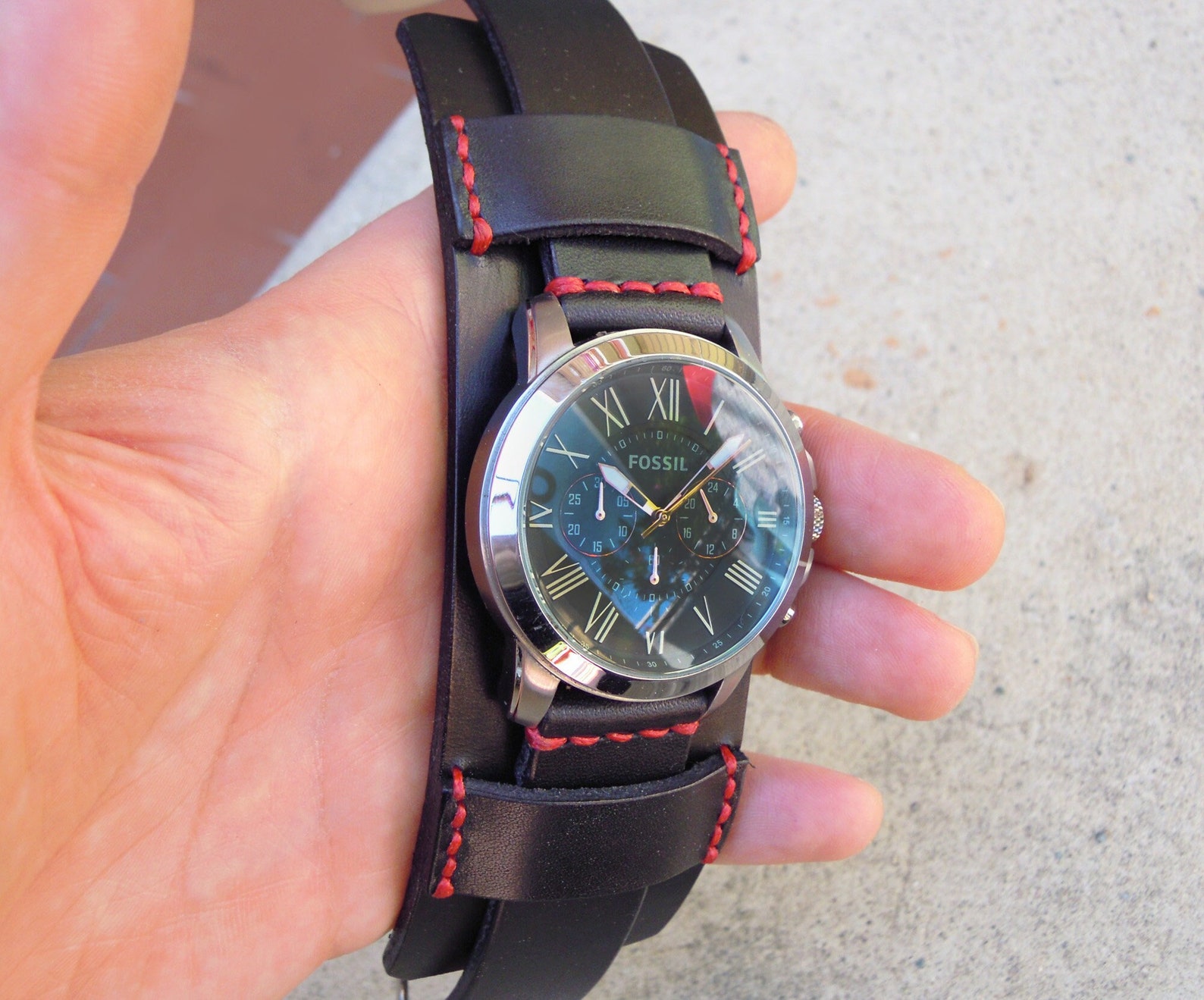 Cinturino In Pelle Fatto A Mano Per IWC Pilot Chrono - 20mm O 21mm, Marrone, Personalizzabile