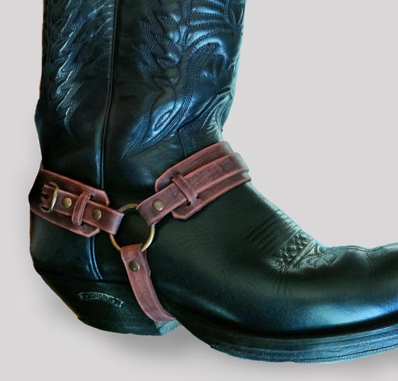 希少 美品 STETSON ウエスタンブーツ ハーネスブーツ メキシコ製 レザーブーツストラップ、カウボーイブーツ用ブラウンハーネス