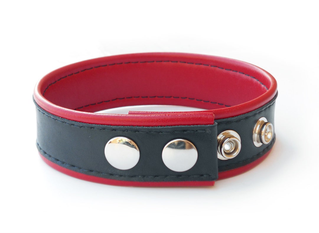 Bicep Leather Arm Band Leather Arm Fetish Strap Black & Red Etsy