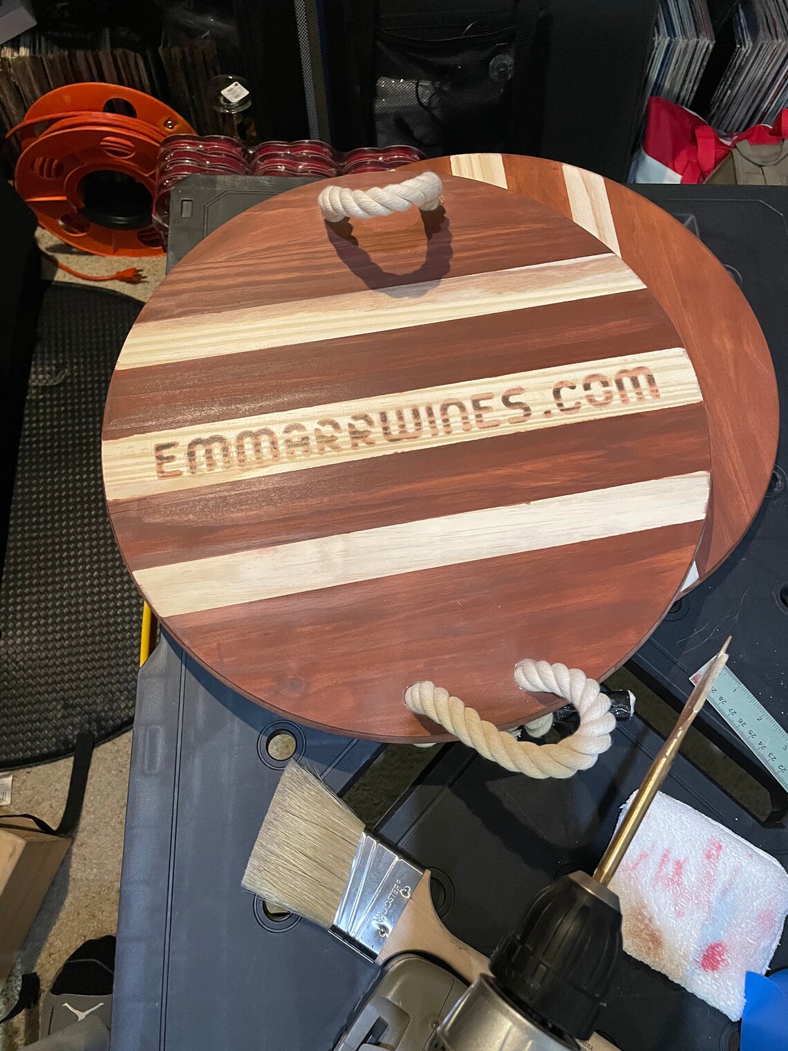 Emmarr Wines Serving Tray Charcuterie Board Round Decorative Etsy UK