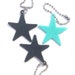 Star planner clip, star charm on cord, resin star charm, star keychain, Independence Day keychain, 4th of july gift,
