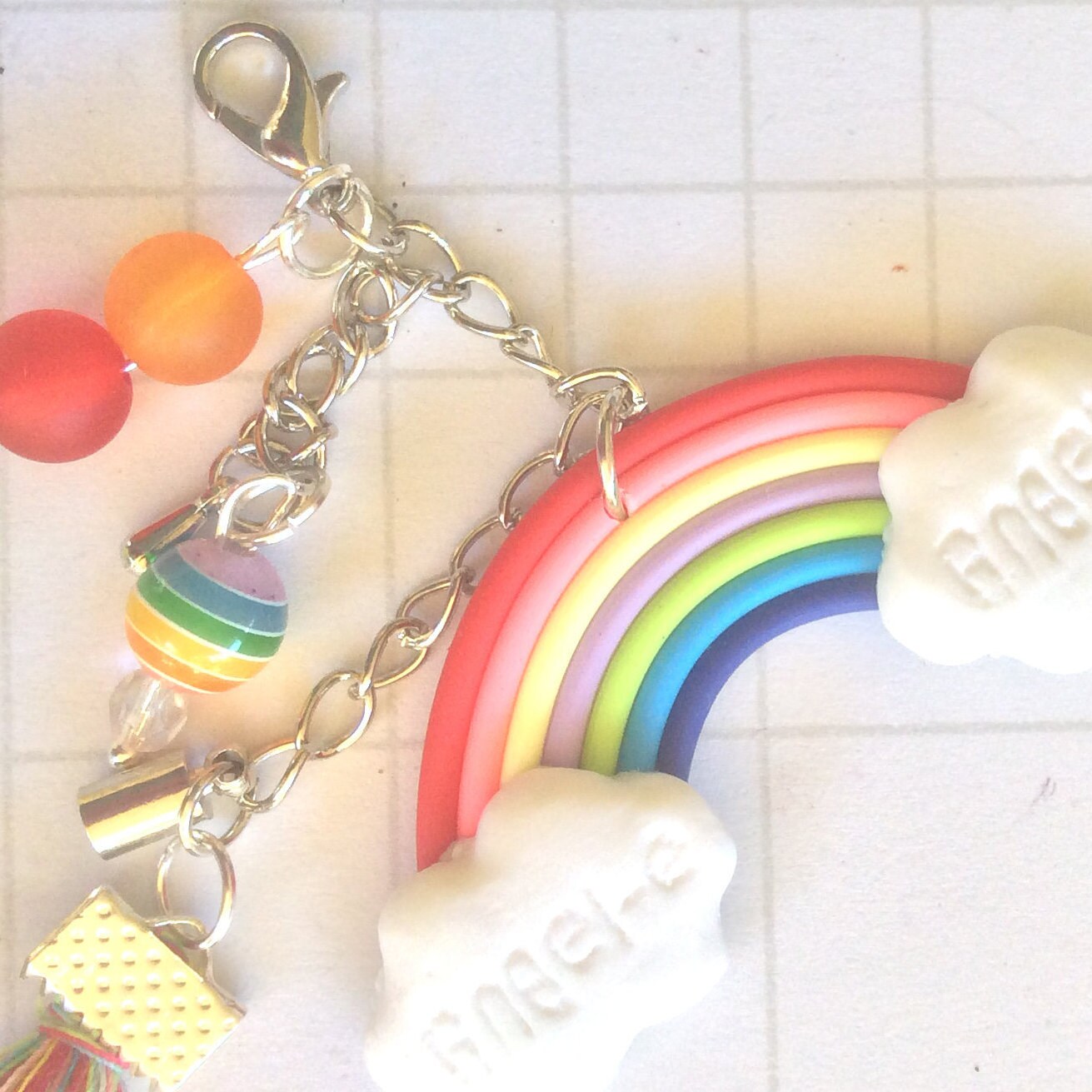 Rainbow colours Key Holder rainbow keyring rainbow | Etsy
