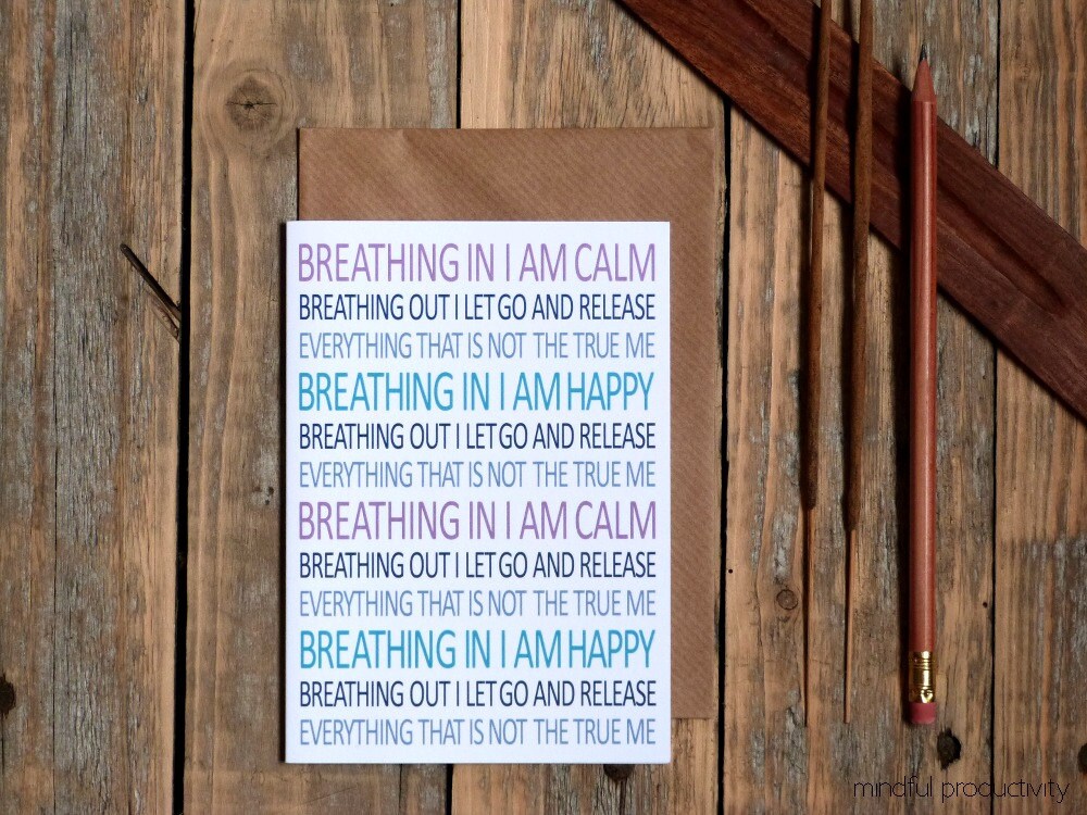 Atmung in Karte Achtsamkeit-Geschenk-Karte Karte von Yogi | Etsy