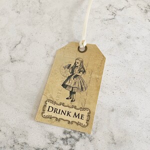 Alice In Wonderland vintage style gift tags set of 10 Drink Me image 6