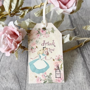 Drink Me Alice au pays des merveilles étiquettes cadeaux étiquettes de bouteilles - ensemble de 10