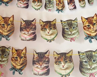 Cat Quirky Bunting Garland wedding party home crazy cat lady kitten