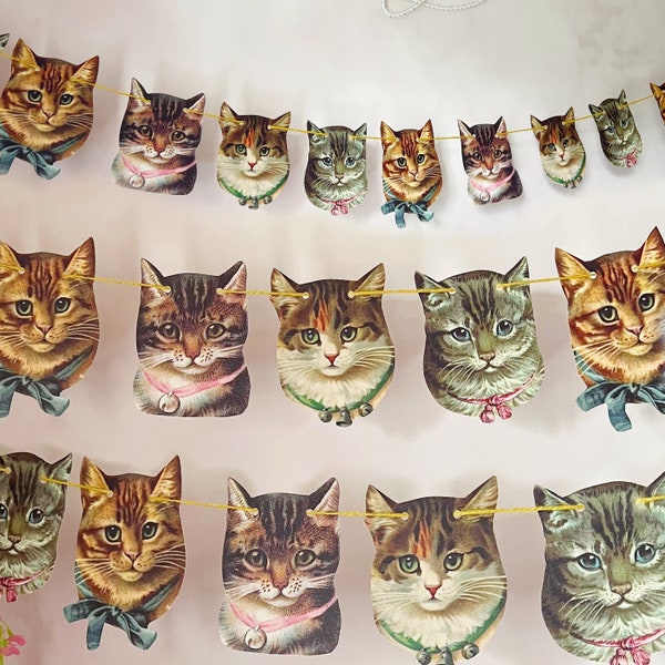 Cat Quirky Bunting Garland wedding party home crazy cat lady kitten