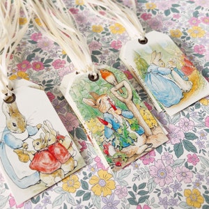 Peter Rabbit gift tags - set of 8 - beatrix potter with ribbon image 2