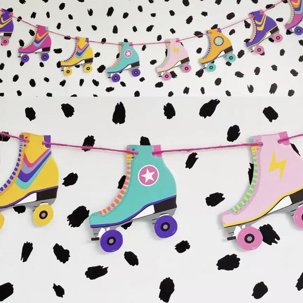 Roller Skating Birthday Banner - Party Decoration For Roller Skate Theme Celebrations