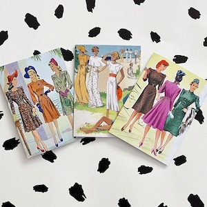 Cartes vintage tendance - lot de 3 - Cartes rétro années 40 50