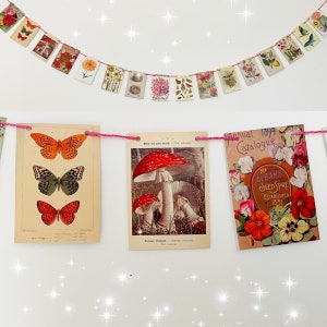 Vintage Botanical Garland for Spring Summer  2 metres ephemera