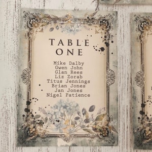 Wedding Plan Planner Table Seating Guest Vintage Style Blue image 8