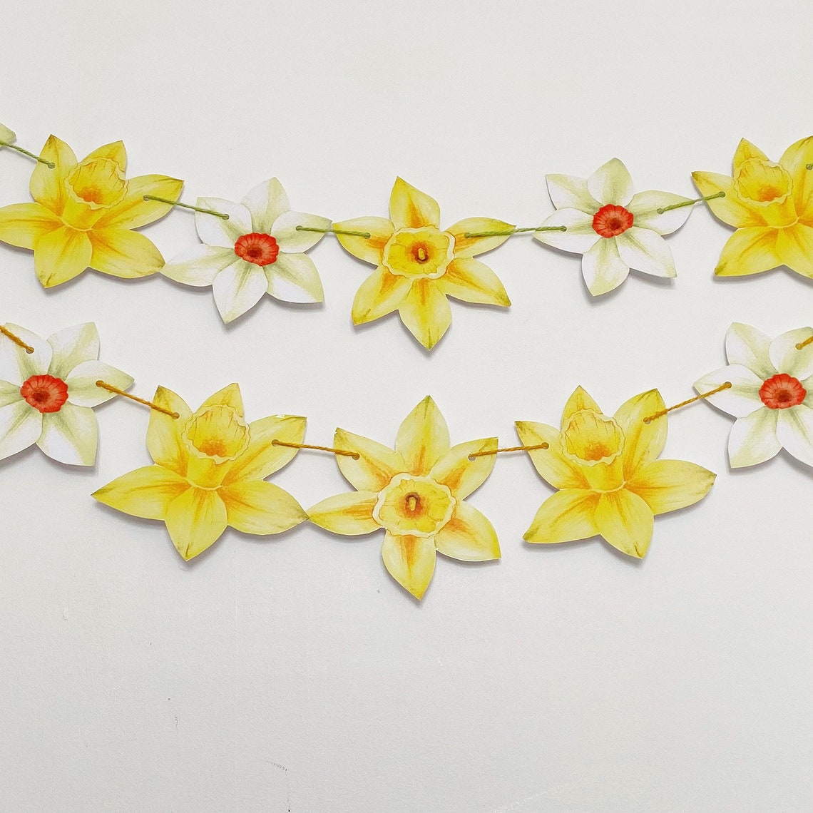 Daffodil Flower Bunting Garland Spring wedding party Easter Etsy