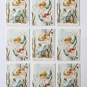 Décorations de carte sirène, artisanat, étiquettes de réservation de ferraille fournitures de style vintage fabrication de cartes