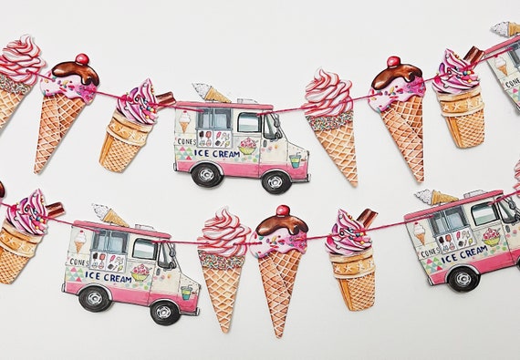 Ice Cream Party Watercolor Garland 9 Feet Long Popsicle -  Denmark