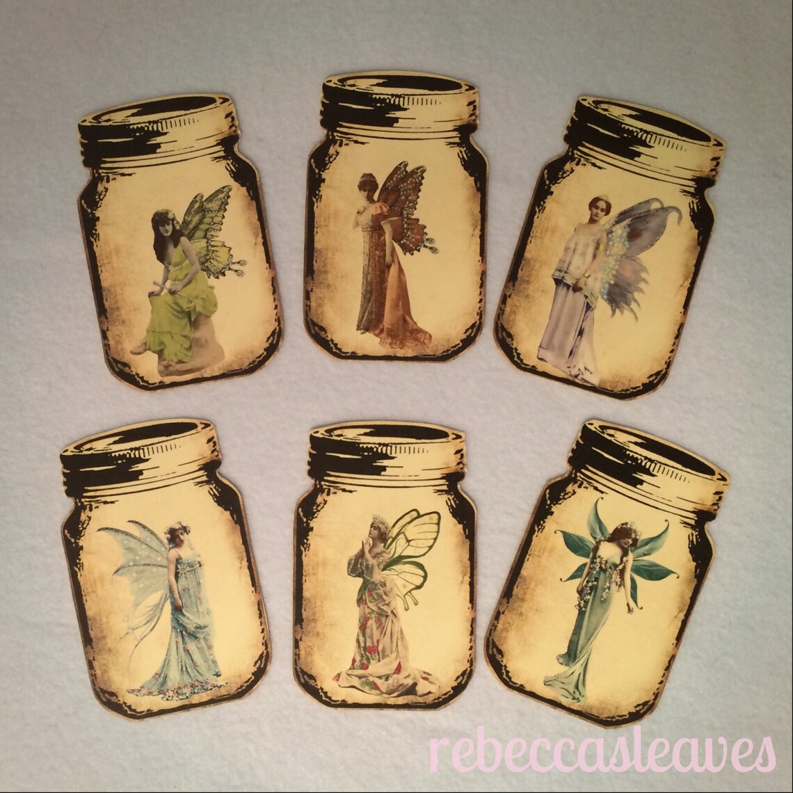 Captured Fairy Fairies Mason Jar Tags or Toppers for Craft Etsy UK