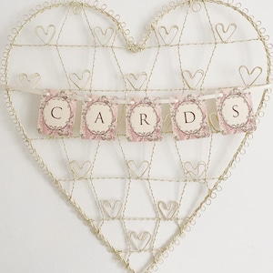Guirlande de cartes de mariage rose Style vintage fleur Bunting Postbox Shabby Chic