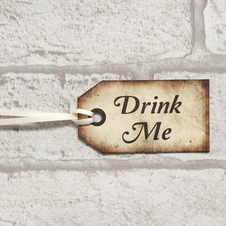 Drink Me Alice in Wonderland Gift Tags Digital Download Etsy