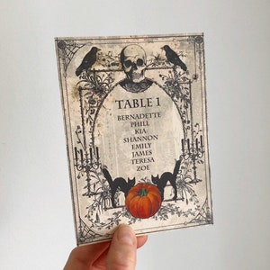 Spooky Halloween Table Planner Cards Seating Plan Wedding Party Event ...