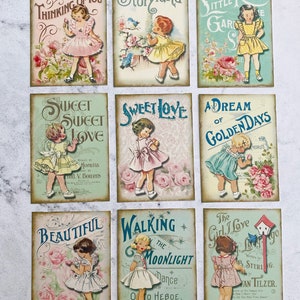 Vintage Style Girl Card Toppers: Pastel Craft Embellishments