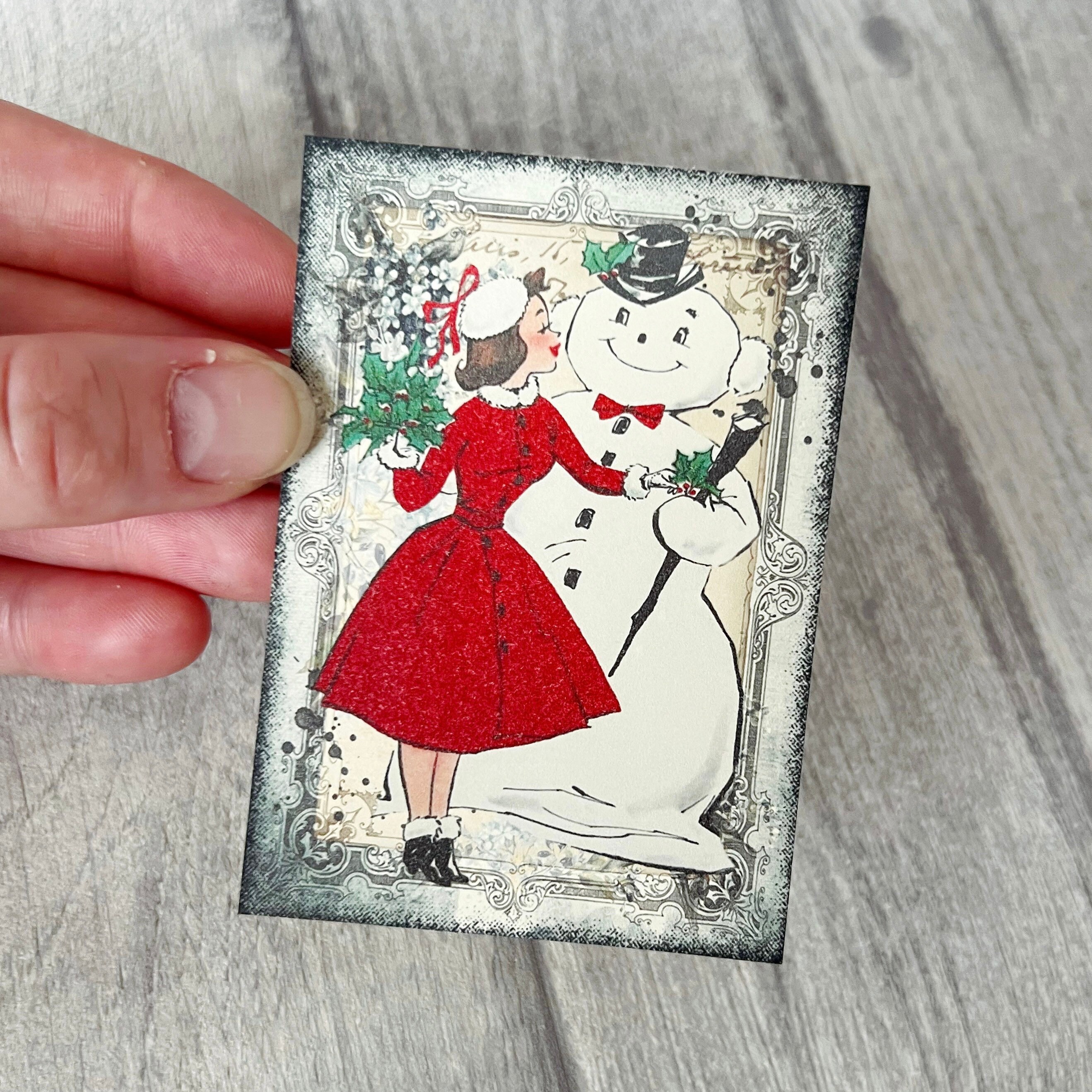 Christmas Card Toppers Vintage Retro Style for Scrapbooking - Etsy UK
