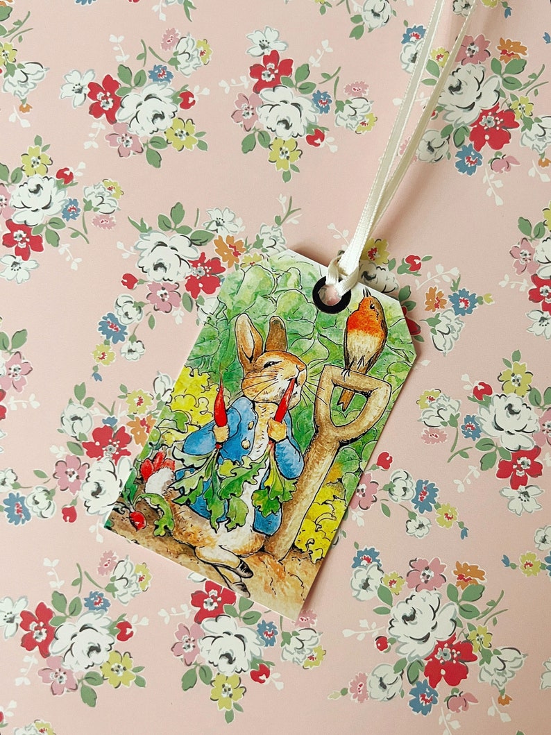 Peter Rabbit gift tags - set of 8 - beatrix potter with ribbon image 4