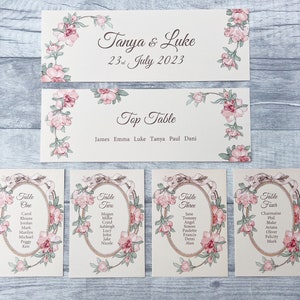 Vintage Style Wedding Table planner Cards Seating Plan