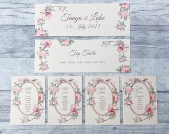 Vintage Style Wedding Table planner Cards Seating Plan