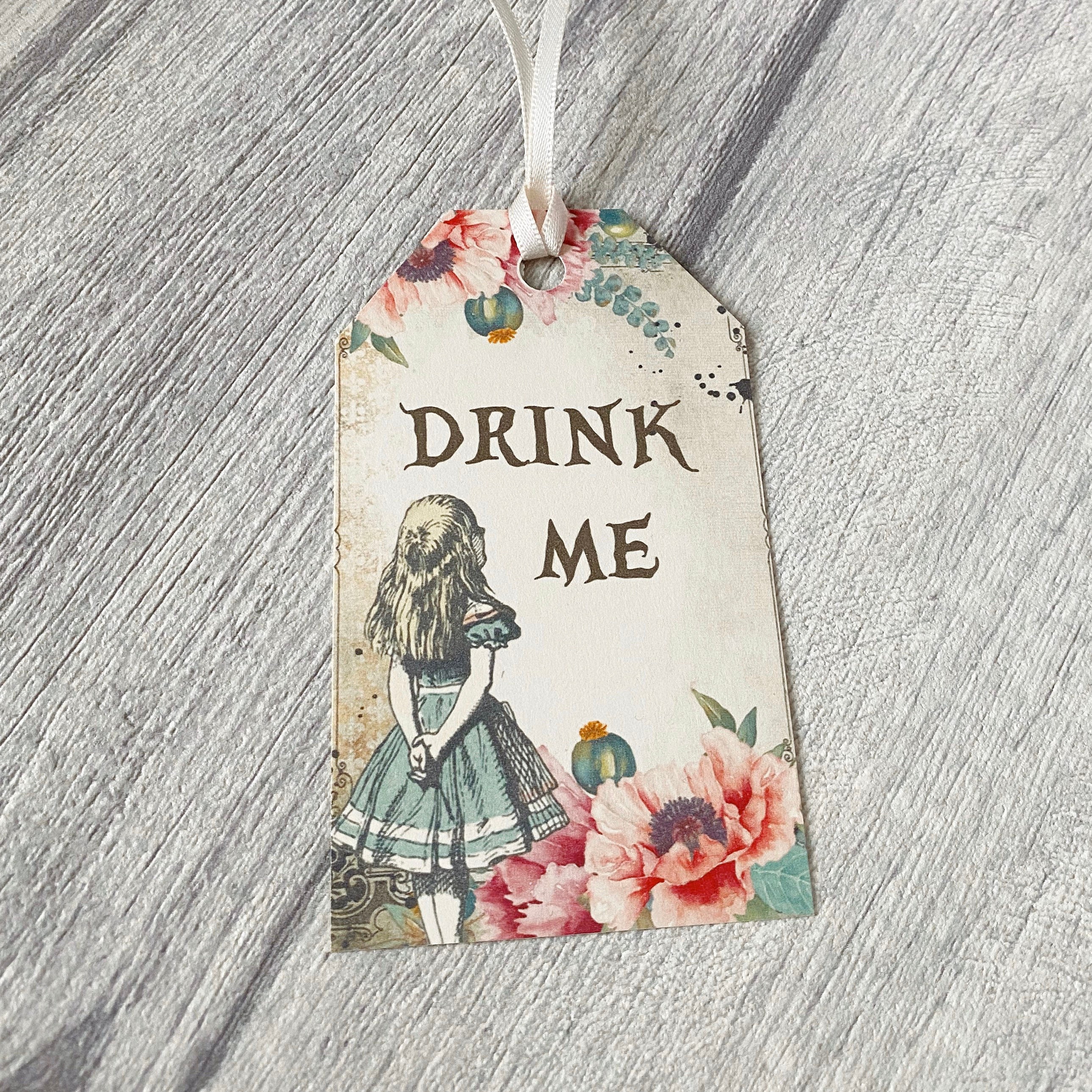 Drink Me Alice in Wonderland Gift Tag Labels Bottle Tags Set Etsy UK