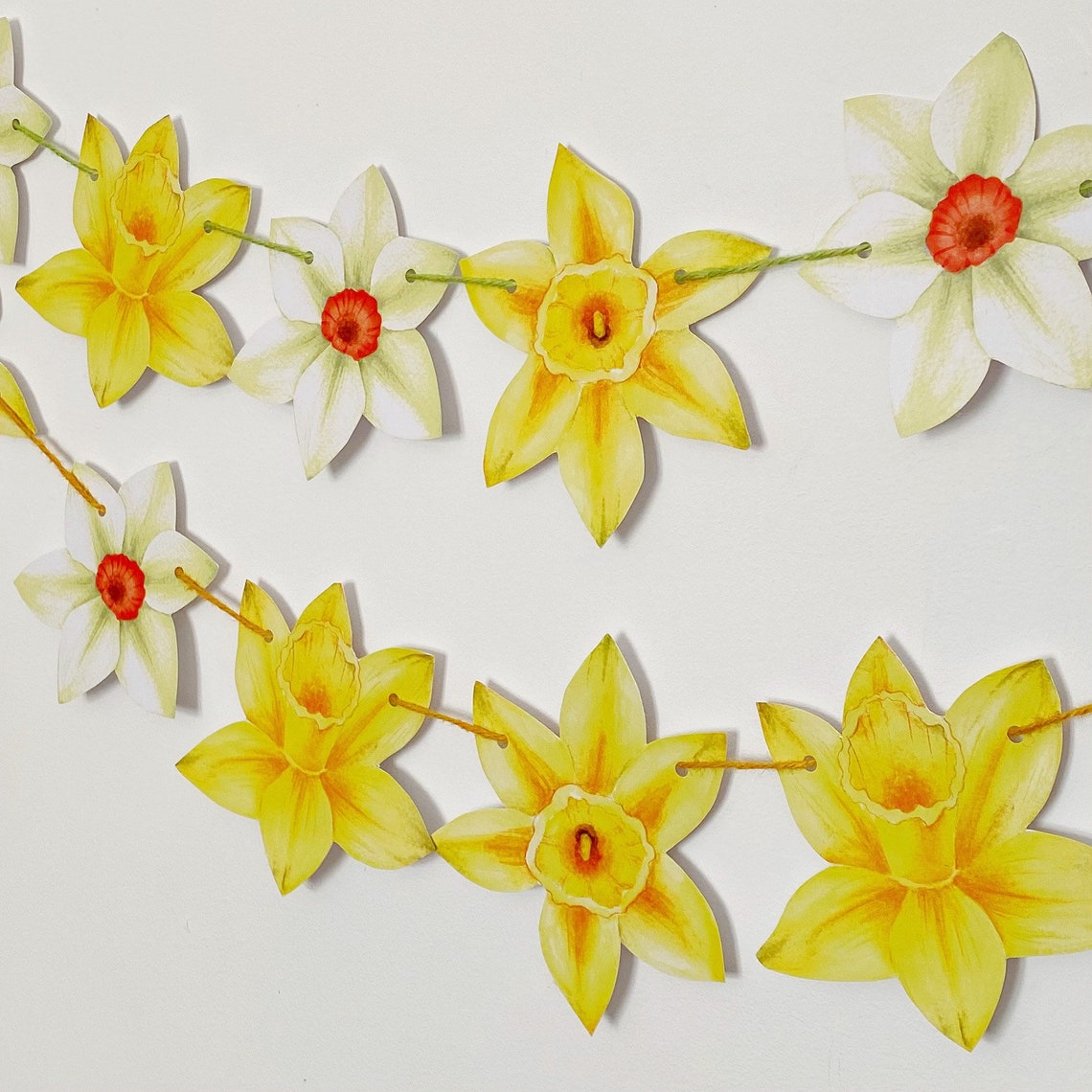 Daffodil Flower Bunting Garland Spring wedding party Easter Etsy