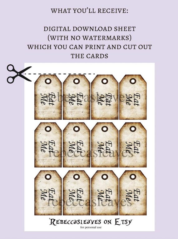 Summer-Ray - 50 Etiquetas De Madera De Alicia En El País De Las Maravillas Para Recuerdos De Fiesta (comeme