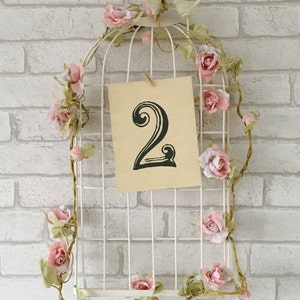 Wedding Table Number Cards Simple Rustic retro vintage style image 3