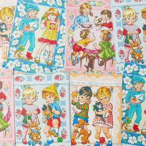 Vintage Style Children Card Toppers: Scrapbooking Craft Set