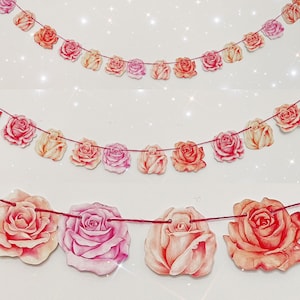 Rose Garland Spring wedding party home decoration card flowers 2 metres birthday baby shower bride to be